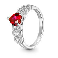 Anillo de Plata de Ley 925, anillo de corazón elevado brillante para mujer, circonita cúbica, estrella, Luna, flor, anillos y joyería de boda, regalos - details 2