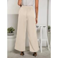 Bury Pantalones anchos y rectos de cintura alta para mujer con estilo coreano - details 2