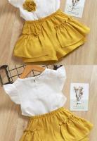 Conjunto De Ropa Para Bebé Niñas Verano Sin Mangas Top Y Shorts Moda Encantadora Prenda Casual Para Niñas Edad 4-6Años - details 4