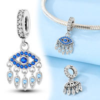 Encanto de Ojo Sacro de Plata de Ley 925 Cuentas de Zirconia Cúbica para Hacer Joyería - details 2