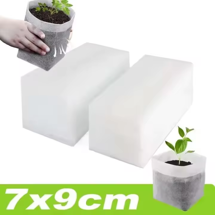 100/500 piezas de bolsas de cultivo de plantas de vivero de semillas no tejidas biodegradables, herramientas de jardinería. - 1