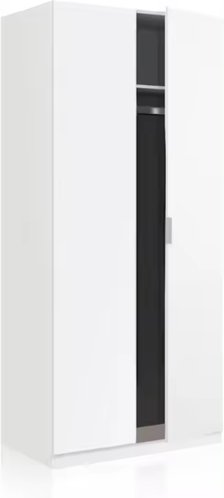 Armario de Dormitorio de Bajo Coste 2 Puertas, Acabado en Blanco Mate, Tamaño 81 cm x 180 cm x 52 cm - 1
