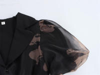 - Nuevo vestido de primavera para mujer, cuello en V, diseño de estilo francés, mangas estampadas - details 3