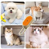 Cepillo de masaje con pulverizador para perros y gatos, cepillo de vapor con un botón, plegable, giratorio, flotante, para depilación - details 0