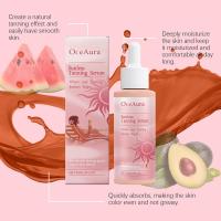 OceAura Suero bronceador sin sol Gotas autobronceadoras sin rayas Fórmula hidratante para el cuerpo y la cara con aceite de aguacate y betacaroteno | - details 5