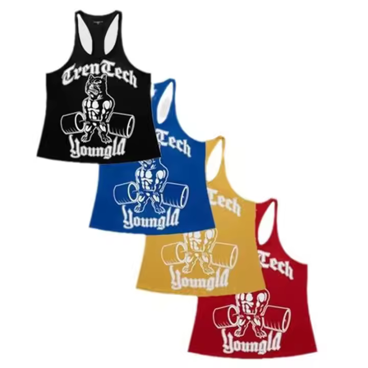 Chaleco de viga longitudinal para gimnasio, fitness, ejercicio muscular, logotipo - 1