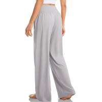 Pantalones De Algodón Y Lino Para Mujer Estilo Casual Cintura Baja De Temporada Todo El Año Pantalones Rectos Caídos De Pierna Ancha Color Sólido De Media Altura - details 21