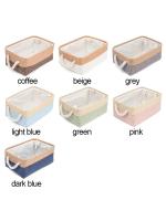 Cesta De Almacenamiento De Ropa Para Bebé Organizador De Lino Plegable Para Calcetines Sujetadores Y Juguetes En Colores Gris Azul Oscuro Café Rosa Beige Verde - details 1
