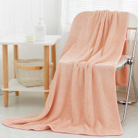 Toalla de playa de veeta de coral engrosada de alta densidad con rejilla de piña, toalla de baño suave y absorbente que no se pierde color piel - details 8
