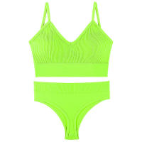 Women 2 pieces solid color fitness sports bra underwear top gym yoga athletic tight workout soft brassiere padded - details 32