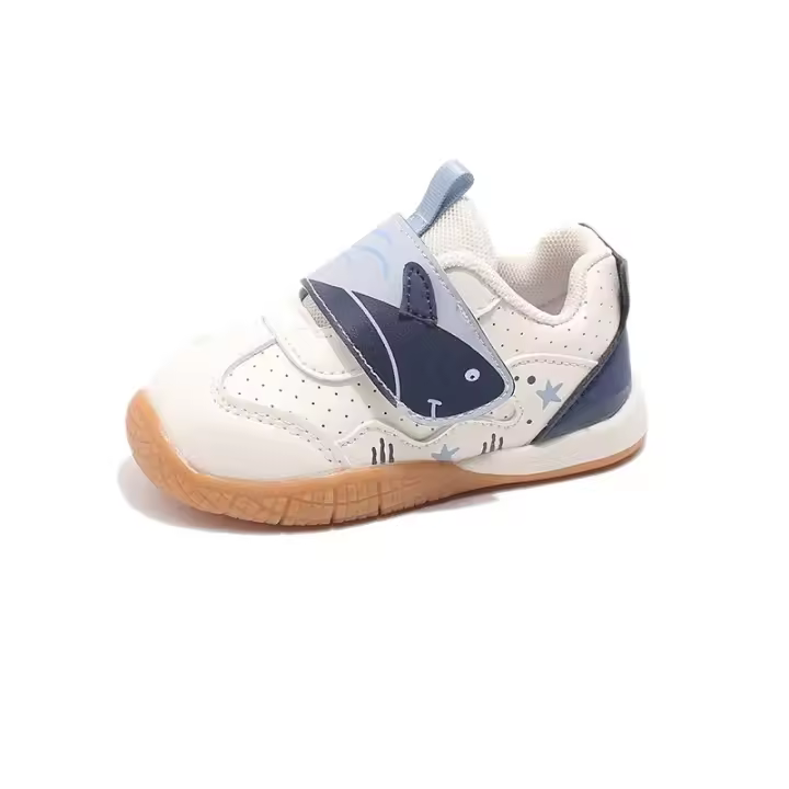 Zapatillas de Dibujos Animados para Niños Zapatos de Caminar de Cuero Gris para Chicos y Niñas - 1