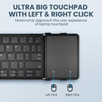 Teclado inalámbrico plegable con panel táctil, teclado Delgado, Bluetooth, portátil, recargable, compatible con 3 dispositivos - details 1