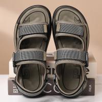 Nuevo Modelo 2025 Sandalias de Punta Abierta de Verano Hechas a Mano para Hombre, Zapatos Informales Cómodos de Cuero Genuino, Sandalias de Playa Transpirables, Trabajo Ligero al Aire Libre para Hombre - details 3