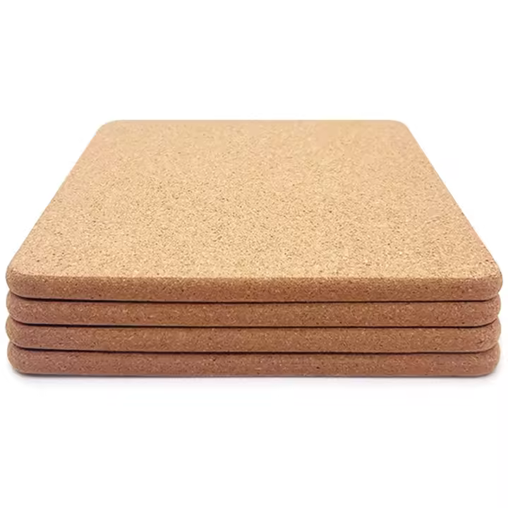 Almohadilla de corcho cuadrada gruesa de alta densidad para platos calientes, posavasos de corcho multifunción resistente al calor de 8 pulgadas, almohadillas calientes de corcho - 1