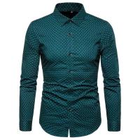 Camisa grande para hombre, estampado perenne, camisa juvenil de lunares de manga larga - details 6