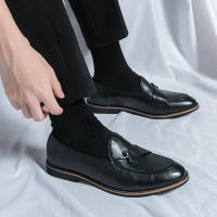 Zapatos Lefu para hombre, calzado de cuero PU, Color sólido, Simple, moda, transpirable, británico, grande, 38-46 - details 4