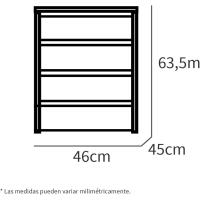 Cómoda Dormitorios, Despachos, Interior Armario, Blanco Alto Brillo, 63,5x46x45cm - details 1