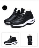 Zapatos de algodón impermeables para mujer, botines de nieve para senderismo, plataforma para mantener el calor con piel gruesa, Invierno - details 14