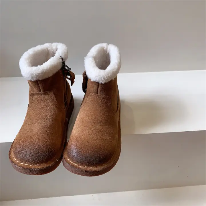 Botas de nieve zapatos de algodón botas cortas botas mullidas de felpa para bebé - 1