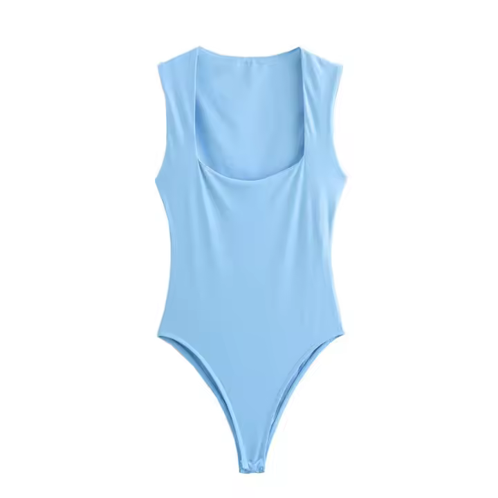 Moda Mujer OUWU Mono Chic de Verano Blanco Ajustado Sexy Cuello Cuadrado Sin Mangas - 1