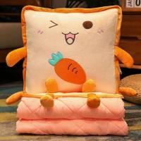 Manta de almohada portátil 2 en 1, diseño de dibujos animados, colcha suave de aire acondicionado, manta cuadrada de felpa para siesta, oficina - details 7