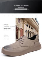 Zapatos de herramientas yuppie de moda transpirables y versátiles, zapatos casuales de suela blanda de cuero genuino para hombres - details 16