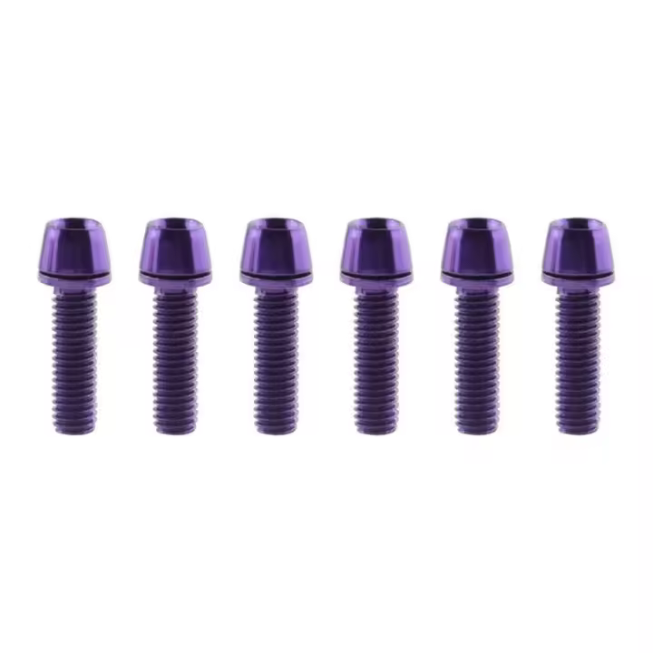 6 unids/set tornillos de manillar de bicicleta chapados en titanio M5 * 17MM perno de pinza de freno de disco de bicicleta de acero inoxidable perno de fijación colorido - 1