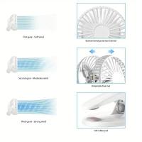 Ventilador portátil con Clip, recargable por USB enfriador de aire, 3 velocidades, para mesa y Escritorio - details 9