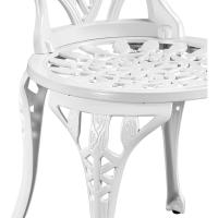Conjunto de Mesa y Sillas Exterior Juego de Muebles de Aluminio para Jardín Balcón Terraza Blanco,44x44x85,5cm - details 6