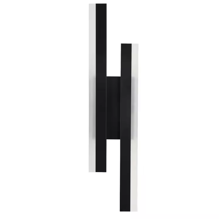 Lámpara de pared acrílica LED simple, luz blanca de 16W, negra, 40x9,5x4cm, 6500K, 220V - 1