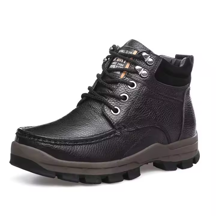 Botines cálidos con cordones, impermeables, antideslizantes y resistentes al frío, botas informales cómodas para hombre - 1