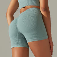 Hamidou-pantalones cortos de Yoga para mujer, Shorts deportivos de cintura alta, sin costuras, con realce de glúteos, para gimnasio, entrenamiento de verano - details 18