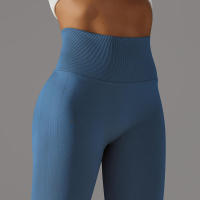 Leggings de yoga sin costuras para mujer, ropa deportiva de entrenamiento, pantalones deportivos de cintura alta - details 63
