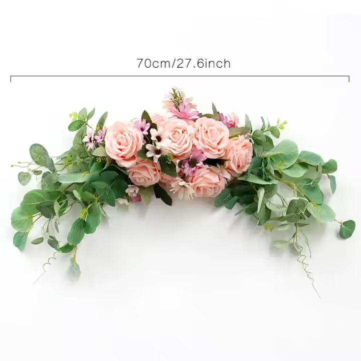 Guirnalda Artificial para puerta, flor de umbral para boda, hogar, sala de estar, fiesta, colgante, decoración de pared, regalo de Navidad, peonía rosa - 1