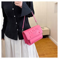 Bolso sencillo con estilo de oso español para mujer, bolso de hombro tipo bandolera versátil a la moda de seda color melocotón - details 36