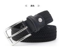 Cinturón elástico tejido para hombre y niña,3.3-3.4 CM de ancho, azul, negro, marrón, regalo de lujo, accesorios para vaqueros - details 4