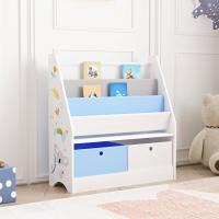Estantería para Niños con Diseño de Unicornio Organizador de Libros con 3 Estantes y 2 Cajones Plegables 74 x 71 x 23 cm Blanco/Morado/Rosa - details 6