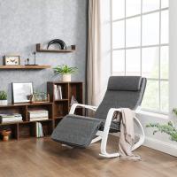 Silla Mecedora de Madera de Abedul Silla Mecedora Ajustable con 5 Posiciones, Carga Máxima 150 kg, para Dormitorio, Salón Gris Oscuro y Blanco LYY011G01 - details 1
