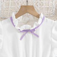 Falda Plisada de Khaki para Niñas Mangas de Pétalo Blanco Estilo Preppy para Cumpleaños - details 38