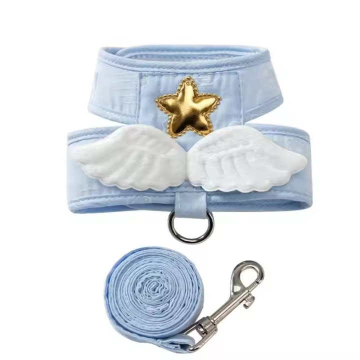Accesorios suaves ajustables para mascotas, transpirables para caminar con alas, Collar para perros, arnés para gatos, correa, chaleco para gatos, Collar para gatos - 1