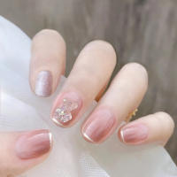24Pcs Uñas Postizas De Acrílico Redondas Y Cortas Para Ballet Uñas Postizas De Manicura Press on Cubiertas Completa Artísticas Falsas Uñas Para Dedos Reutilizables - details 2
