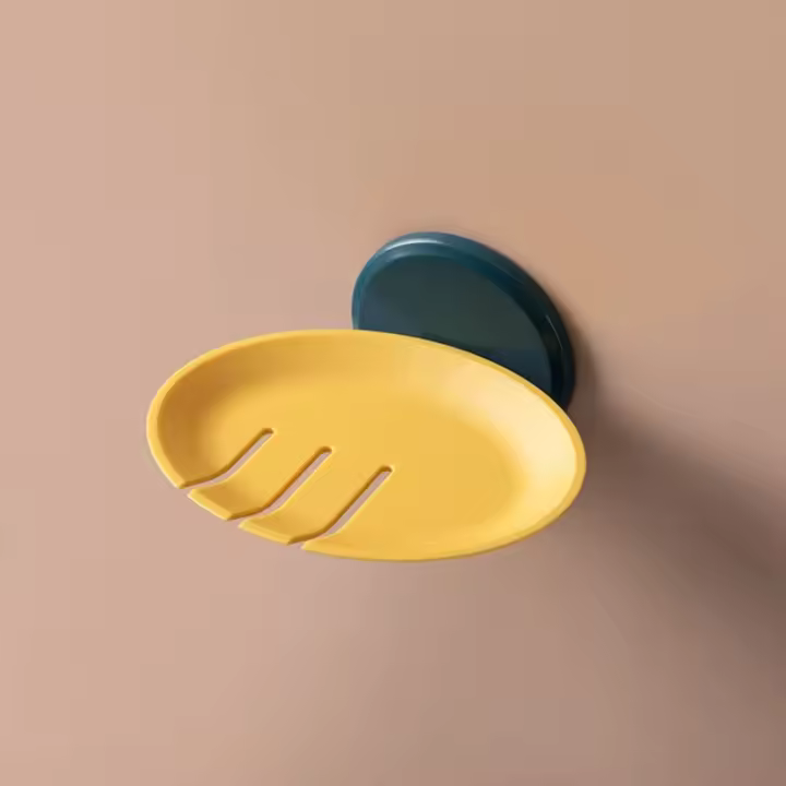 Jabonera sin perforaciones para colgar en la pared, caja de jabón con ventosa, antideslizante, soporte de jabón autodrenaje para Baño - 1