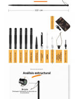 Productos al aire libre Multi-Set Funcional Bastones de Senderismo Aleación de Aluminio Palo de Campo Escalada Equipo Defensivo - details 2
