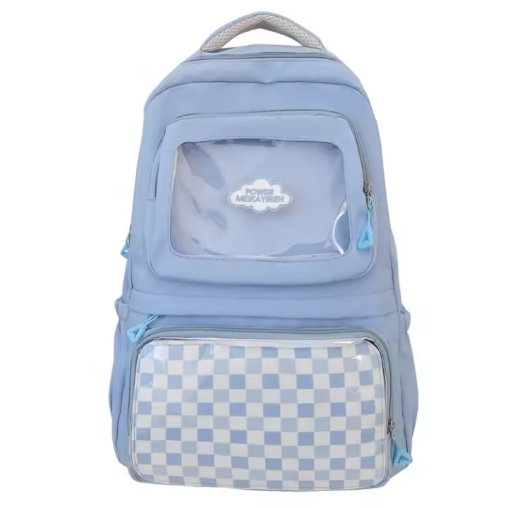 Mochila transparente, tablero de ajedrez, mochila, mijo, estudiante, gran capacidad, mochila escolar, moda callejera, nailon. - 1