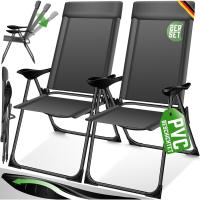 Sillas de Jardín Plegables de Aluminio con Respaldo Alto Ajustable 7 Posiciones, Apoyabrazos Transpirables, Portátiles, Silla de Camping para Jardín y Terraza - details 45