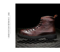 Botas de cuero de alta gama para hombre, zapatos de piel de vaca pura, botas altas de piel de vaca de primera capa - details 19