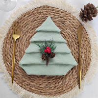Juego de servilletas de tela verde salvia, 10 servilletas de tela de algodón, toallas de mesa de té de cocina para decoración de boda en granja - details 3