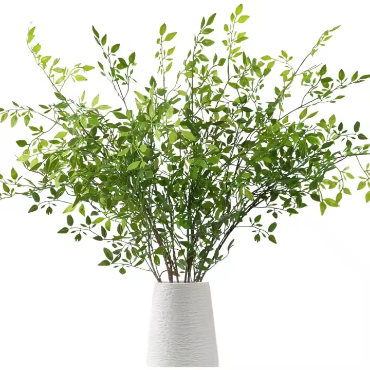 Ramas de Ficus Artificiales 3 Piezas Altura de 110cm Hoja de Eucalipto Verde - 1