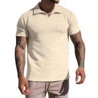 Camiseta de Verano para Hombre Polo Informal con Cuello en V Manga Corta Suelta con Gofres Gruesos - details 16