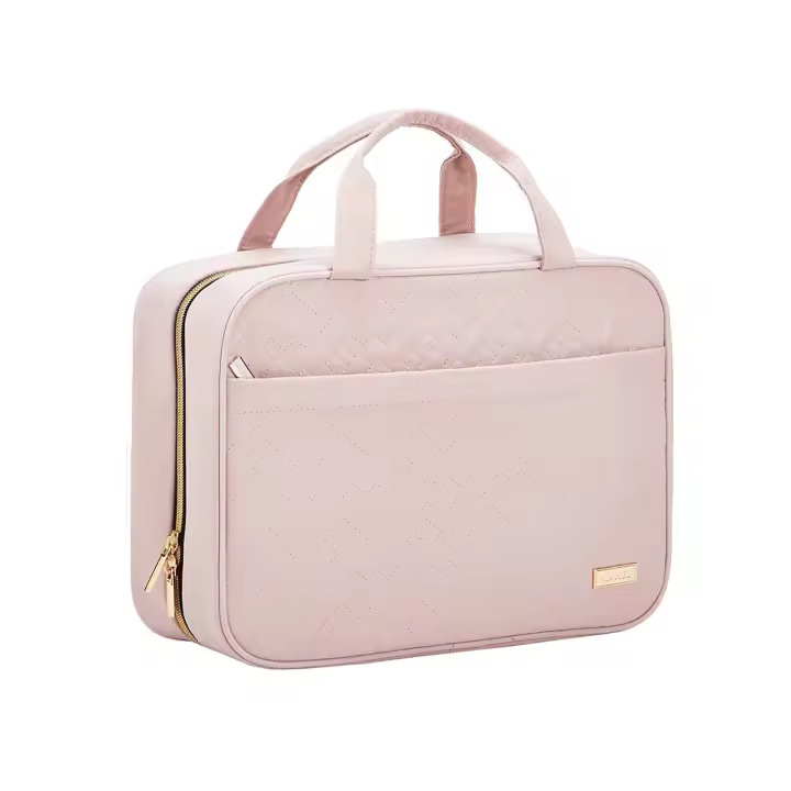 Neceser de viaje impermeable con gancho colgante para mujer, estuche de cosméticos de maquillaje portátil - 1